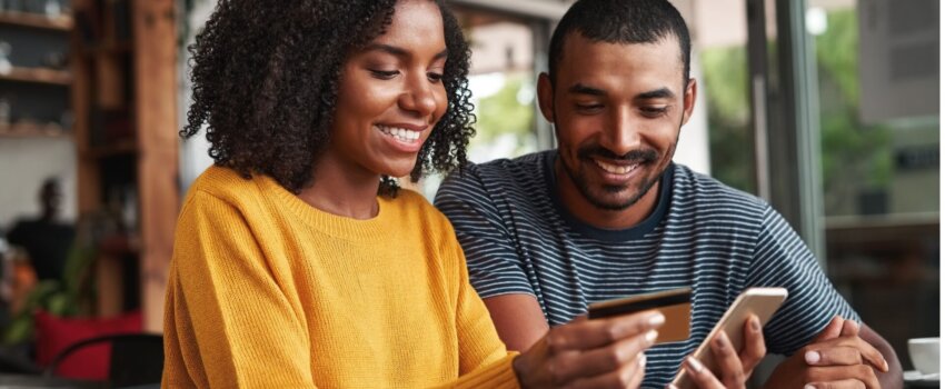 Couple making a purchase