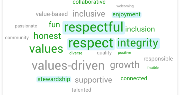 Top place to work word cloud