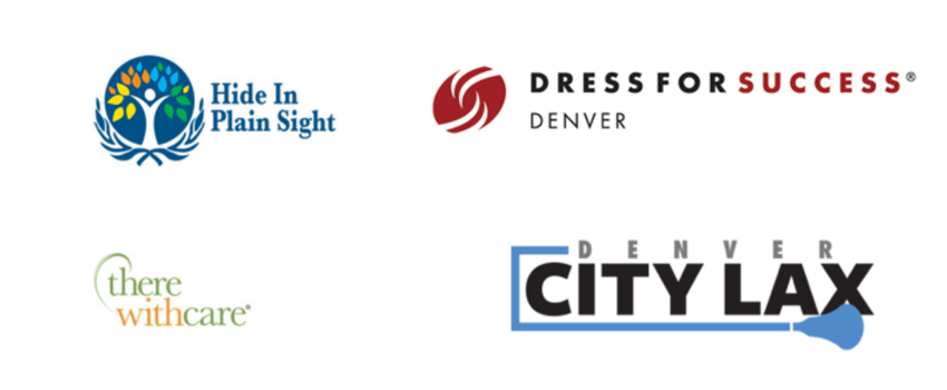 An image with logos from Hide in plain sight, dress for success, there with care and denver citylax