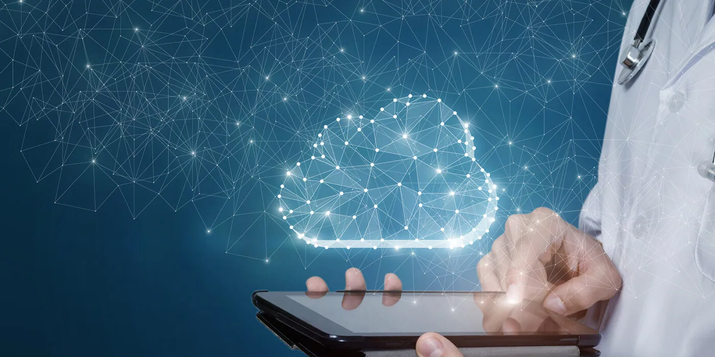 The cloud being shown via a mobile device