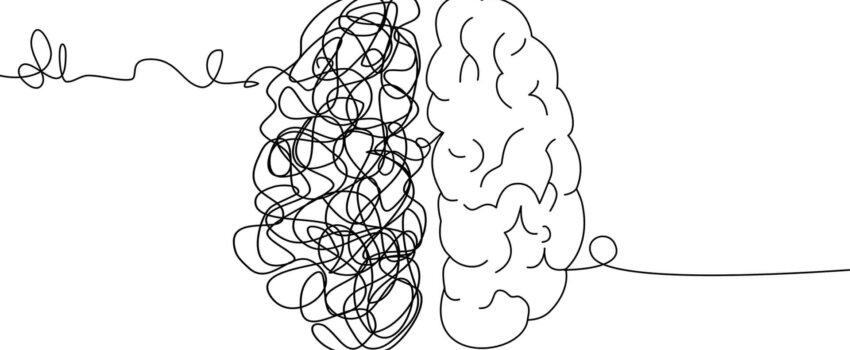 Line drawing of two side of the brain