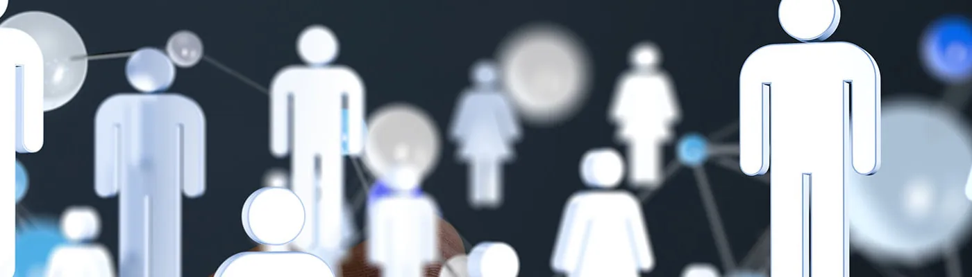 Illustration of a web of people