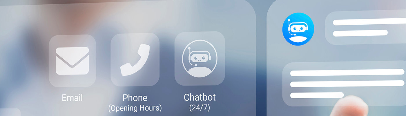 Image header with a person selecting a chatbot conversation out of a host of Customer Experience Program service options.