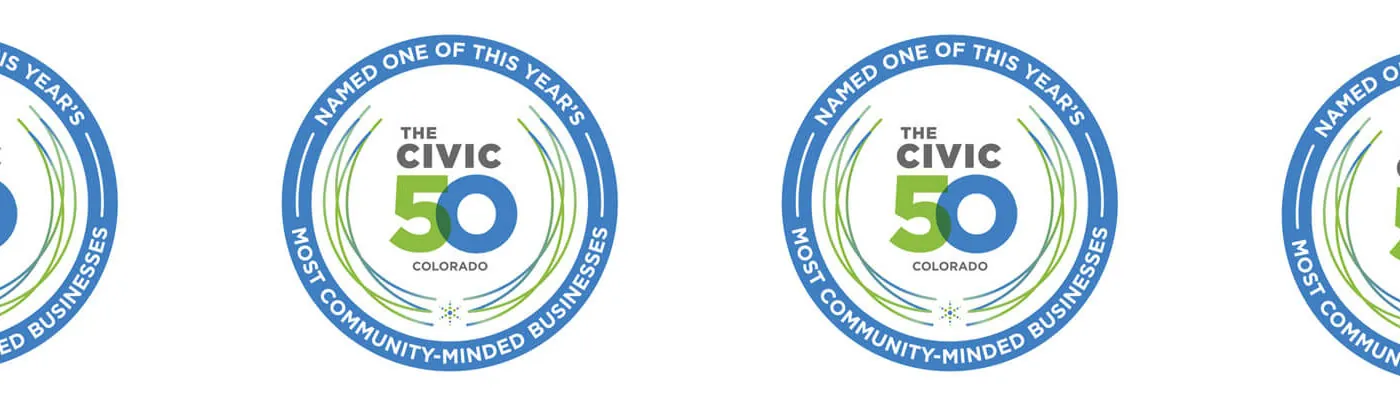 Header image of 4 Civic 50 Colorado logos to celebrate being named an honoree for a 4th year