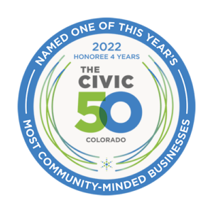 The Civic 50 Award Badge for Most Community Minded 4 years running