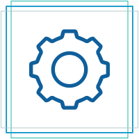 An icon of a gear, representing AI-as-a-service